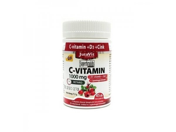 Maisto papildas Vitaminas C 1000 mg + vitaminas D3 + cinkas + erškėčių ekstraktas N45 Maisto papildas Vitaminas C 1000 mg + vitaminas D3 + cinkas + erškėčių ekstraktas N45