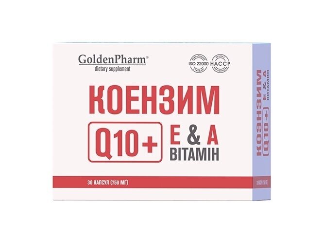 Maisto papildas Kofermentas Q10 + Vitaminai A, E 30 kaps.