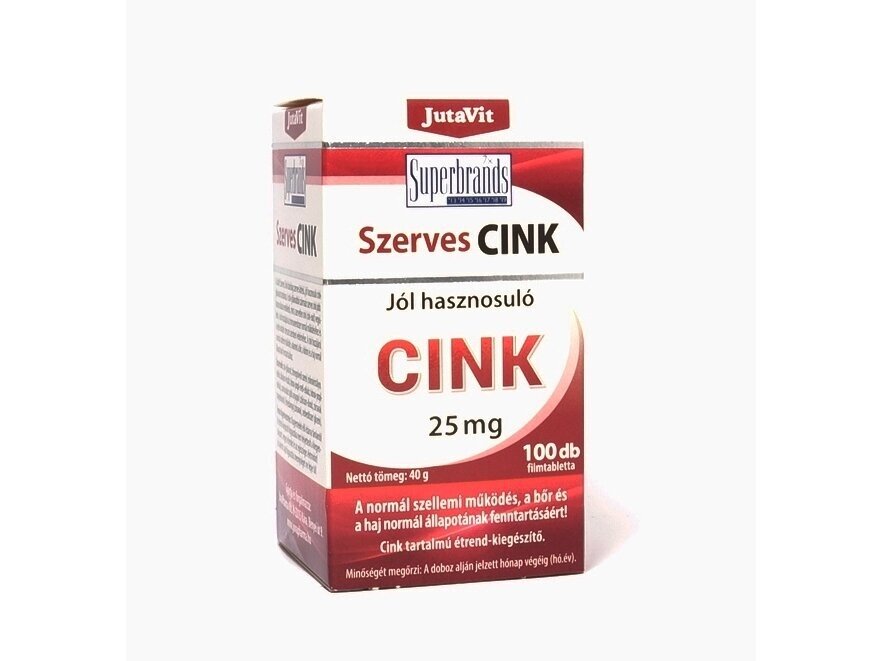 Maisto papildas Organinis cinkas 25mg JutaVit N100