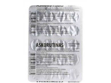 MEDICATA maisto papildas ASKORUTINAS, 20 tab. MEDICATA maisto papildas ASKORUTINAS, 20 tab.