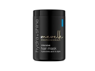 MEVELLE PROFESSIONAL kaukė plaukams drėkinanti su hialurono rūgštimi Hydra&Shine, 900 ml MEVELLE PROFESSIONAL kaukė plaukams drėkinanti su hialurono rūgštimi Hydra&Shine, 900 ml