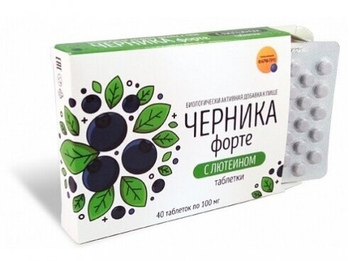 Mėlynės forte su liuteinu, cinku , vit. C 40 tabl. 1 Mėlynės forte su liuteinu, cinku , vit. C 40 tabl. 1