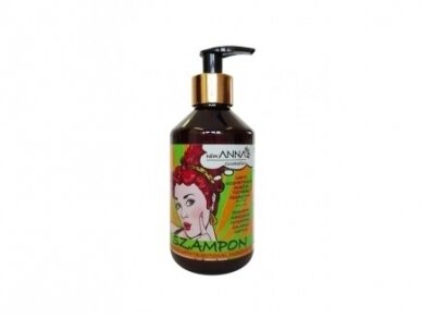 NEW ANNA COSMETICS Plaukų šampūnas / Silpniems, slenkantiems plaukams su kosmetiniu žibalu, ricinų ir argano aliejais  300 ml.