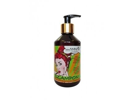 NEW ANNA COSMETICS Plaukų šampūnas / Silpniems, slenkantiems plaukams su kosmetiniu žibalu, ricinų ir argano aliejais  300 ml.