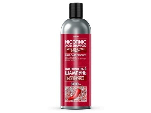 Nikotino rūgšties šampūnas su raudonųjų pipirų ekstraktu Vitateka, 300 ml
