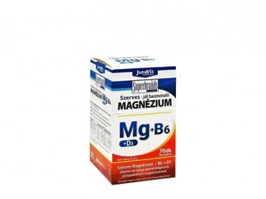 Organinis  Magnesium-B6+Vitamin D3 JutaVit  70 vnt. tabletės