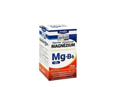 Organinis Magnesium-B6+Vitamin D3 JutaVit 70 vnt. tabletės Organinis Magnesium-B6+Vitamin D3 JutaVit 70 vnt. tabletės