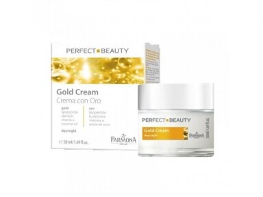 PERFECT BEAUTY kremas veidui dieninis/naktinis stangrinantis su auksu, 50 ml PERFECT BEAUTY kremas veidui dieninis/naktinis stangrinantis su auksu, 50 ml