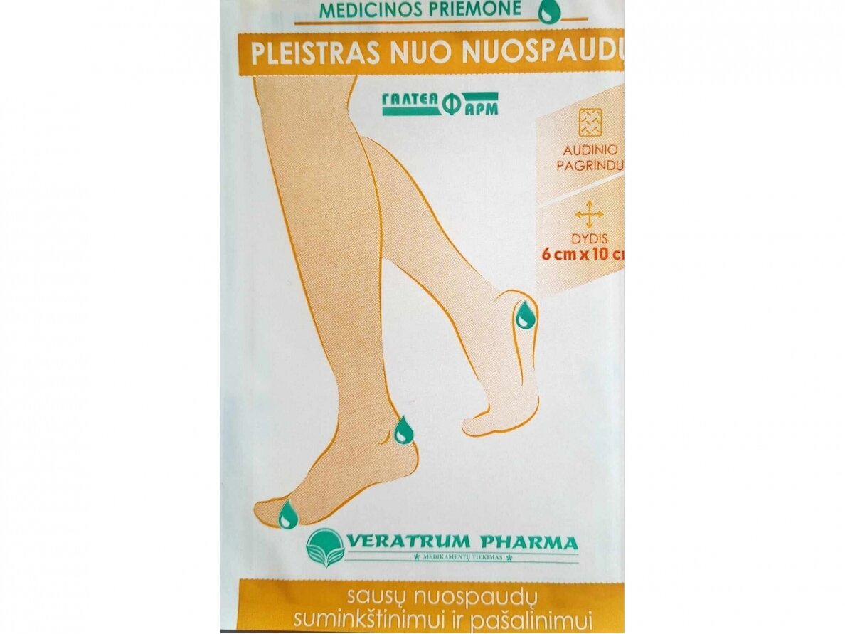 Pleistras nuo nuospaudų audinio pagrindu 6 x 10 cm. Pleistras nuo nuospaudų audinio pagrindu 6 x 10 cm.