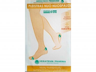 Pleistras nuo nuospaudų audinio pagrindu 6 x 10 cm. Pleistras nuo nuospaudų audinio pagrindu 6 x 10 cm.