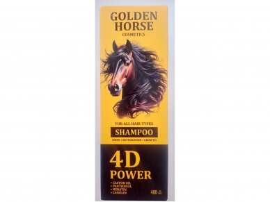 Plaukų šampūnas augimui ir stiprinimui Golden Horse 4D Power 400 ml. Plaukų šampūnas augimui ir stiprinimui Golden Horse 4D Power 400 ml.