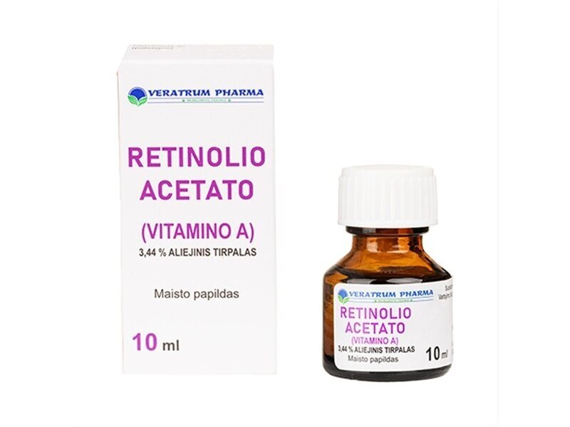 RETINOLIO ACETATO (VIT A) 3,44 % ALIEJINIS TIRPALAS, 10 ml