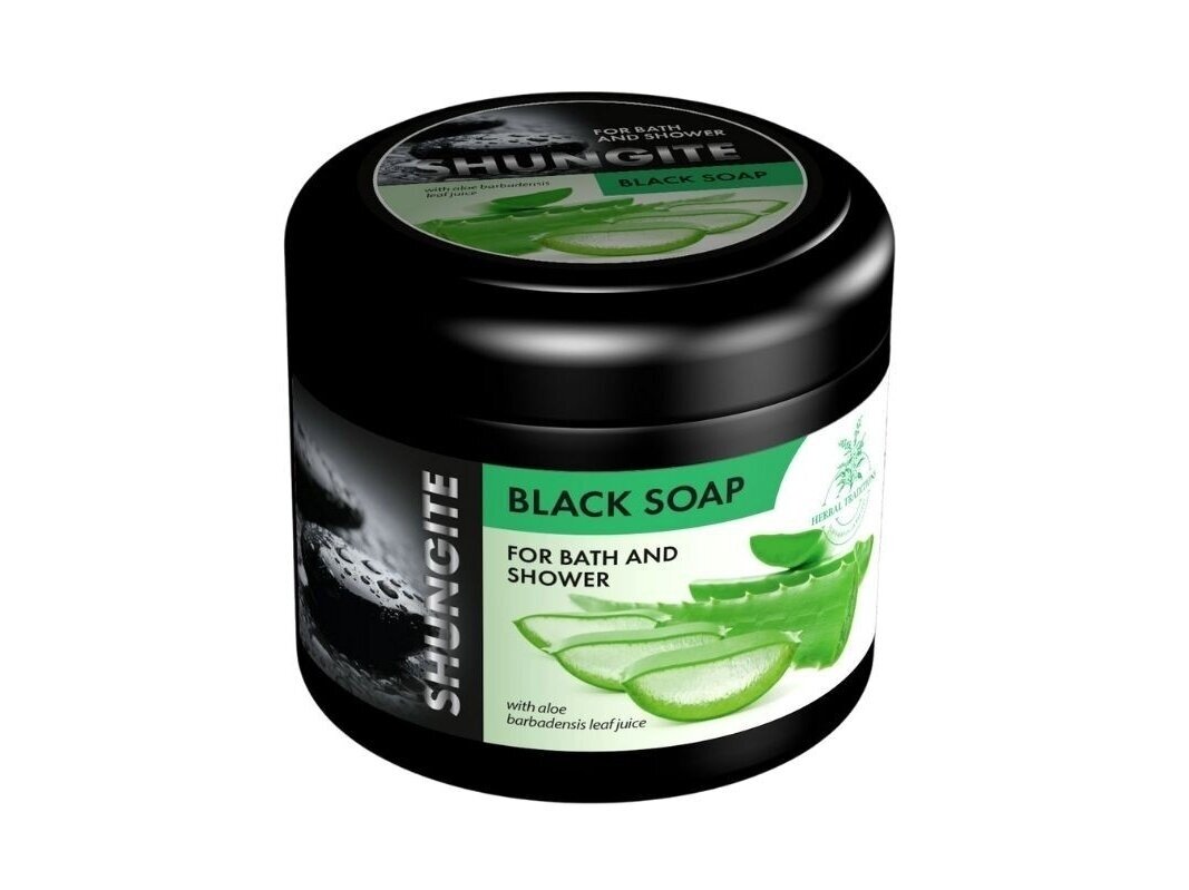 ŠUNGIT muilas juodas pirčiai HERBAL TRADITIONS, 500 g