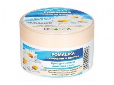 Veido ir kaklo kremas su ramunėlių ekstraktu, kolagenu ir elastinu BELLE JARDIN BIO SPA, 200 ml Veido ir kaklo kremas su ramunėlių ekstraktu, kolagenu ir elastinu BELLE JARDIN BIO SPA, 200 ml