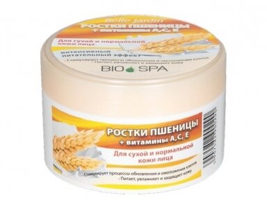 Veido kremas su kviečių gemalų aliejumi ir vitaminais A, C, E BELLE JARDIN BIO SPA, 200 ml Veido kremas su kviečių gemalų aliejumi ir vitaminais A, C, E BELLE JARDIN BIO SPA, 200 ml