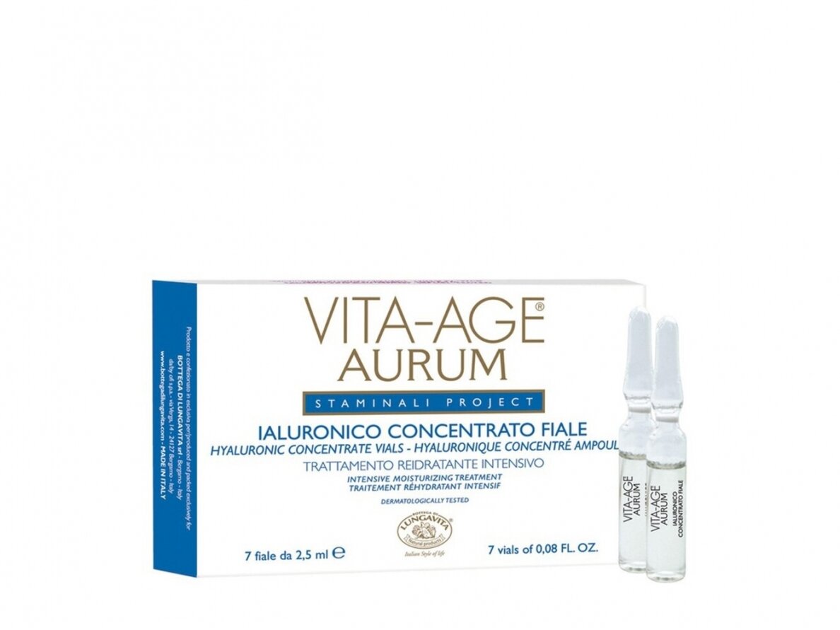 VITA - AGE AURUM Hialurono rūgšties koncentratas 7 ampulės po 2,5 ml. VITA - AGE AURUM Hialurono rūgšties koncentratas 7 ampulės po 2,5 ml.