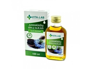 VITA LAB aliejus juodgrūdžių sėklų 100% natūralus šalto spaudimo, 100 ml VITA LAB aliejus juodgrūdžių sėklų 100% natūralus šalto spaudimo, 100 ml
