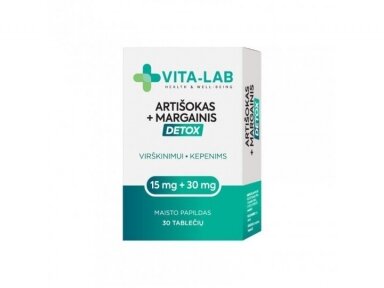 VITA-LAB maisto papildas Artišokas + Margainis DETOX, N30 VITA-LAB maisto papildas Artišokas + Margainis DETOX, N30