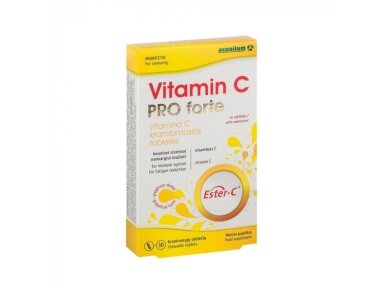VITAMIN C PRO FORTE, greipfrutų skonio, 30 kramtomųjų tablečių VITAMIN C PRO FORTE, greipfrutų skonio, 30 kramtomųjų tablečių