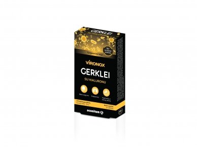 VIRONOX Maisto papildas (su saldikliu) gerklei su hialuronu 20 tablečių VIRONOX Maisto papildas (su saldikliu) gerklei su hialuronu 20 tablečių