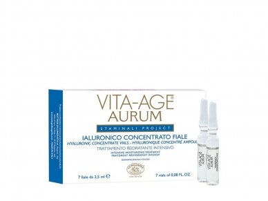 VITA - AGE AURUM Hialurono rūgšties koncentratas 7 ampulės po 2,5 ml. VITA - AGE AURUM Hialurono rūgšties koncentratas 7 ampulės po 2,5 ml.