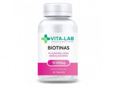 VITA-LAB maisto papildas Biotinas 10000 µg, N90 VITA-LAB maisto papildas Biotinas 10000 µg, N90