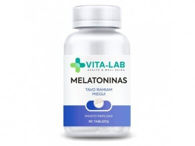VITA-LAB maisto papildas Melatoninas 2 mg, N90 VITA-LAB maisto papildas Melatoninas 2 mg, N90