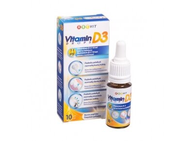 Vitaminas D-3 10 ml (ABC Vit) lašai su lašintuvu Vitaminas D-3 10 ml (ABC Vit) lašai su lašintuvu