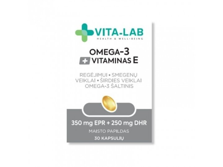 VITA-LAB maisto papildas Omega-3 + Vitaminas E, N30