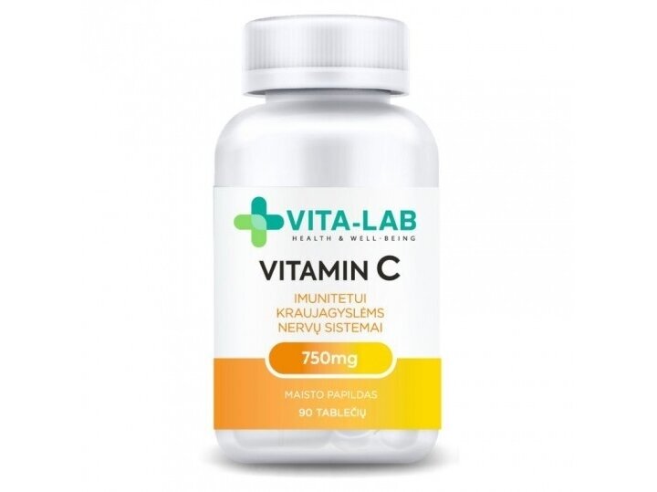 VITA-LAB maisto papildas Vitaminas C 750 mg, N90 VITA-LAB maisto papildas Vitaminas C 750 mg, N90