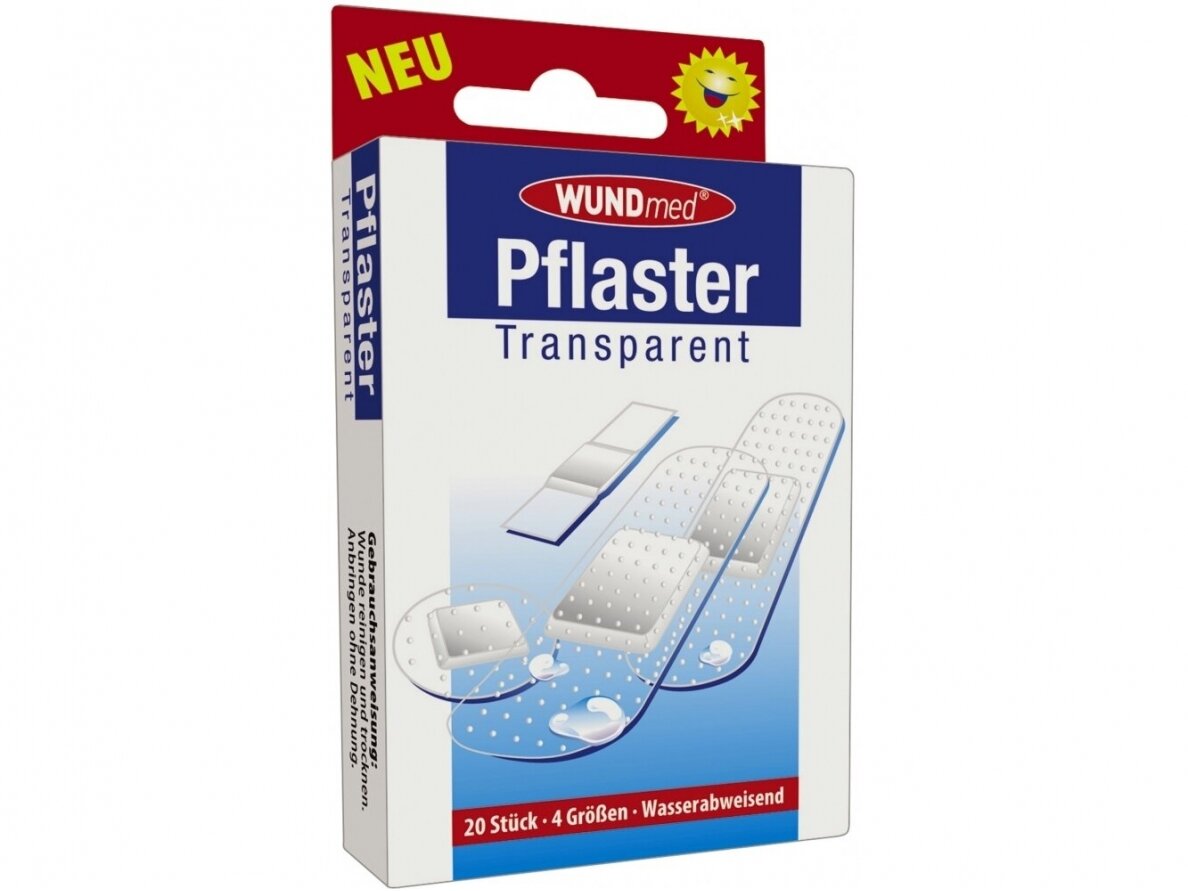 WUNDMED Permatomi pleistrai / Atsparūs vandeniui 20 vnt. WUNDMED Permatomi pleistrai / Atsparūs vandeniui 20 vnt.