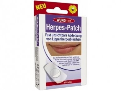 WUNDMED Hidrokoloidiniai pleistrai nuo lūpų pūslelinės HERPES-PATCH 6 vnt WUNDMED Hidrokoloidiniai pleistrai nuo lūpų pūslelinės HERPES-PATCH 6 vnt