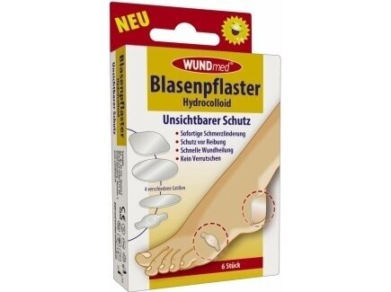 WUNDMED Hidrokoloidiniai pleistrai pūslėms 6 vnt. WUNDMED Hidrokoloidiniai pleistrai pūslėms 6 vnt.