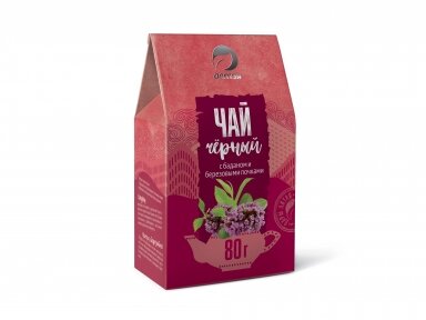 Žolelių arbata " Juodoji arbata su bergenija ir beržų pumpurais" 80 gr. Žolelių arbata " Juodoji arbata su bergenija ir beržų pumpurais" 80 gr.